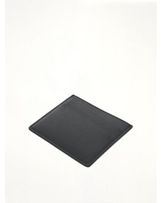 Maison Margiela Black Four Stitch Logo 6Cc Card Holder for men