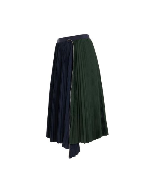 Sacai Blue Cotton Zipper Skirt, , 100% Cotton