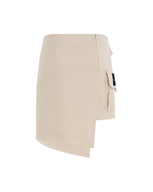 Off-White c/o Virgil Abloh Natural Off- Toybox Dry Wool Pocket Skirt, , 100% Wool