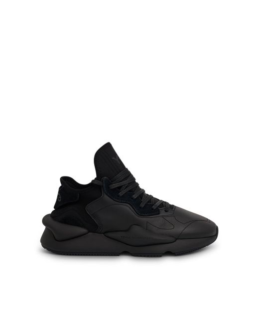 Y-3 Black Kaiwa Sneakers, , 100% Leather for men
