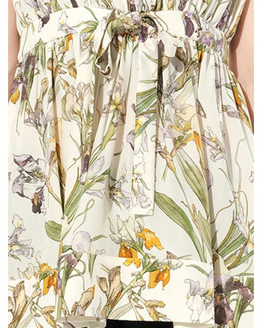 McQueen White Iris Print Dress