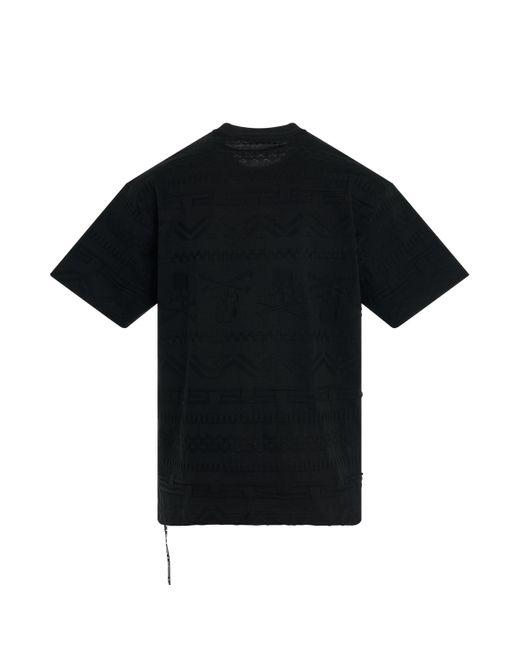 Mastermind Japan Black Links Jacquard T-Shirt, Short Sleeves, , 100% Cotton, Size: Medium for men