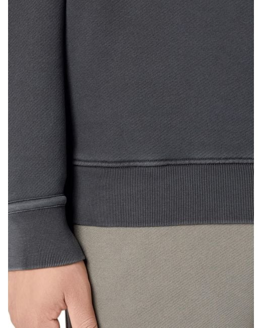 Stone Island Gray Diagonal Fleece Sweatshirt, Long Sleeves, 100% Cotton for men