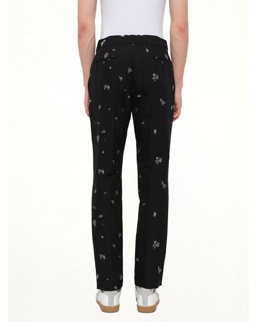 McQueen Black Fitted Pants for men