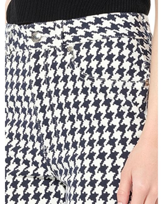 McQueen Blue Dogtooth Jeans, Wht