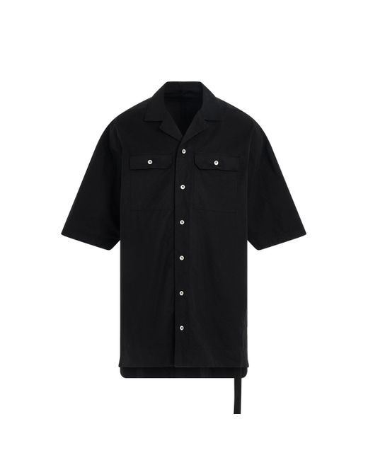 Rick Owens Black Cotton Poplin Magnum Tommy Shirt, , 100% Cotton, Size: Medium for men
