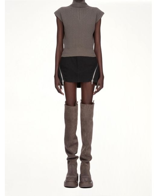 Rick Owens Black Bolan Banana Mini, 100% Wool