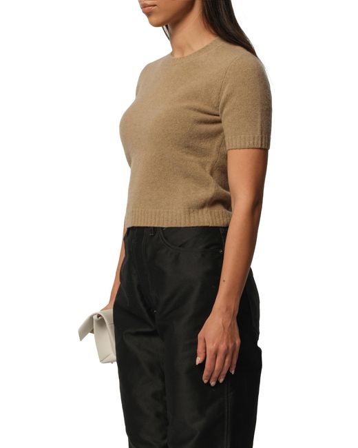 Maison Margiela Black Lambswool Short Sleeve Sweater, 100% Wool, Size: Medium