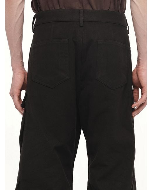 Rick Owens Black Double Cargo Jeans for men