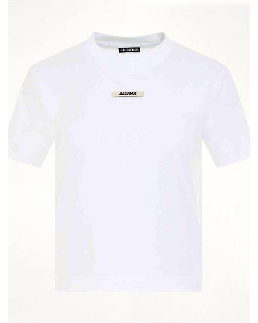 Jacquemus White Gros Grain Logo T-Shirt