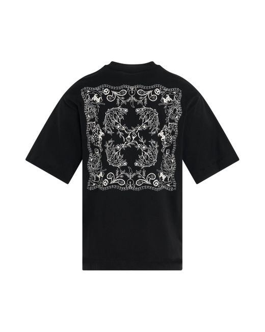 Off-White c/o Virgil Abloh Black Off- Tattoo Bandana Arrow Skate T-Shirt, Short Sleeves, /, 100% Cotton for men
