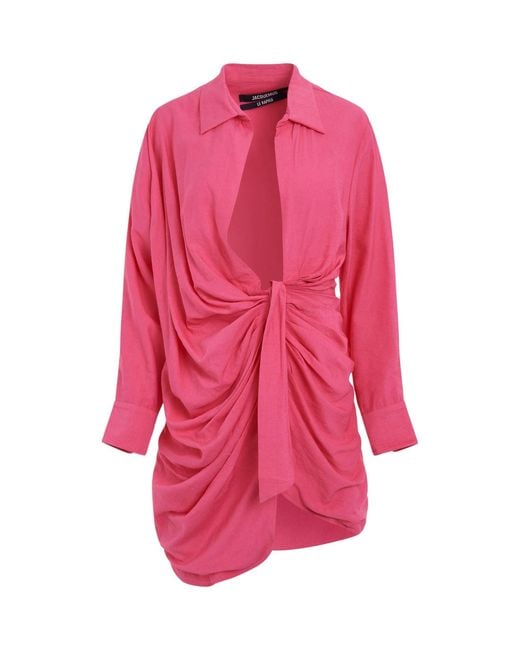 Jacquemus Pink Bahia Sash Dress