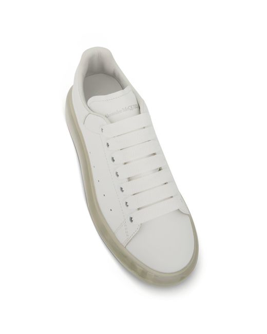 Alexander McQueen Larry Transparent Sole Sneakers In White/white