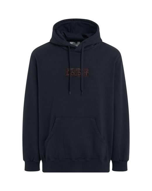 Doublet Blue Rust Embroidery Hoodie for men