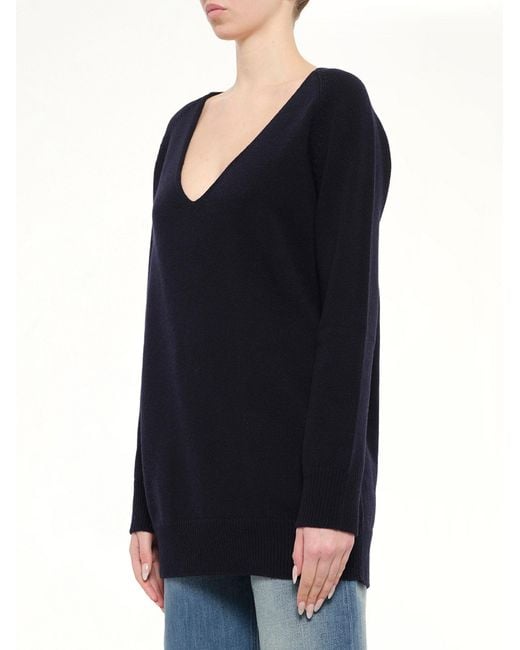 MM6 by Maison Margiela Black V-Neck Wool Sweater