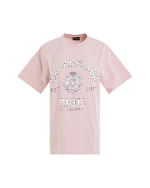 Balenciaga College 1917 T-shirt In Pink