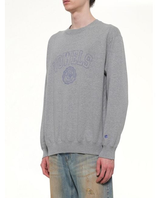 vowels Gray Faded Collegiate Sweatshirt for men