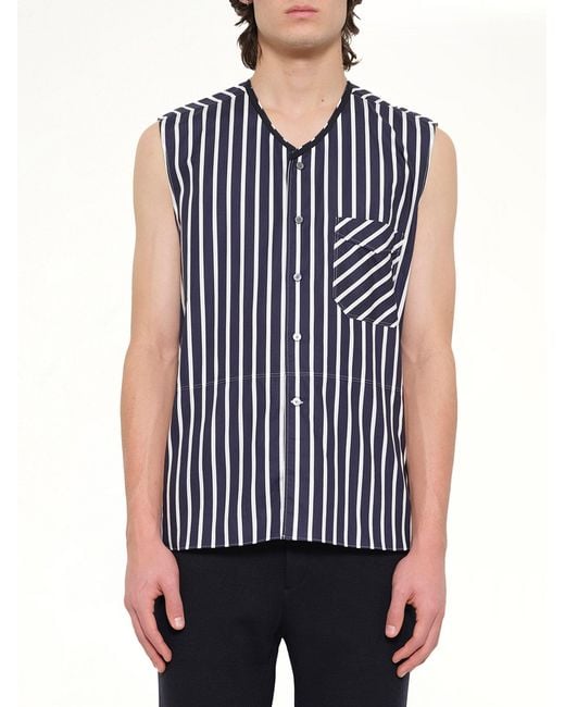 Lanvin Blue Ribbon V Neck for men