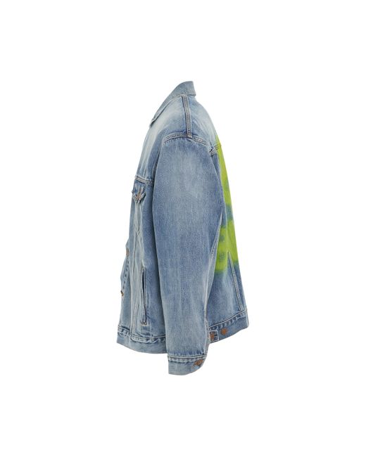 Balenciaga Blue 'Oversized Denim Jacket, Long Sleeves, Eco, 100% Cotton, Size: Small for men