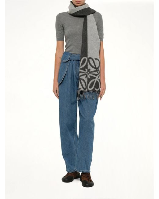 Loewe Gray Big Anagram Scarf