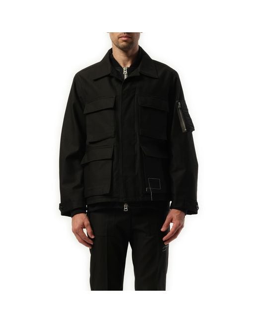 Sacai Wtaps Cotton Back Satin Bomber Jacket, 100% Cotton in Sacai Wtaps Cotton Back Satin Bomber Jacket, 100% Cotton in