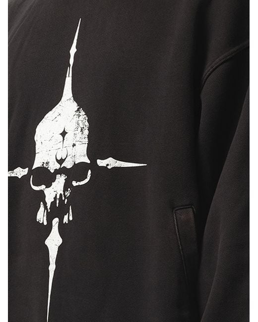 THUG CLUB Black Peace Stud Hoodie for men