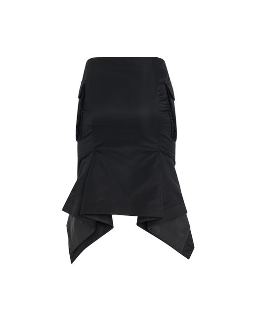 Sacai Black Nylon Twill Trumpet Skirt, , 100% Nylon