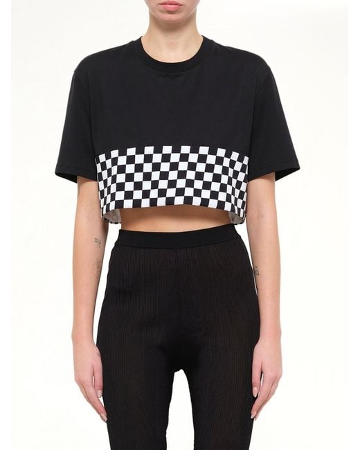 Givenchy Black Podium Checkerboard Crop T-Shirt