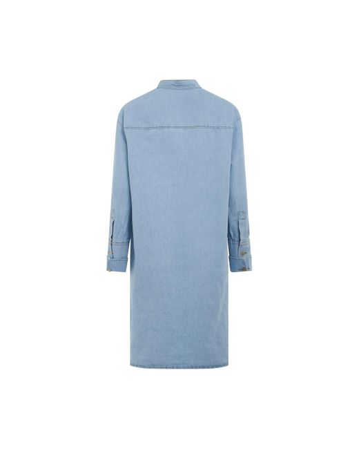 Loewe Blue Asymmetric Shirt Dress