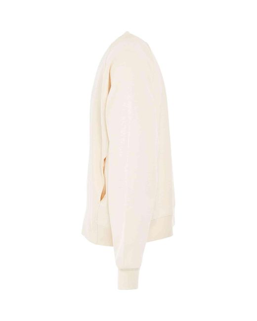 Jacquemus White Typo Sleeve Logo Sweatshirt, 100% Cotton, Size: Medium for men