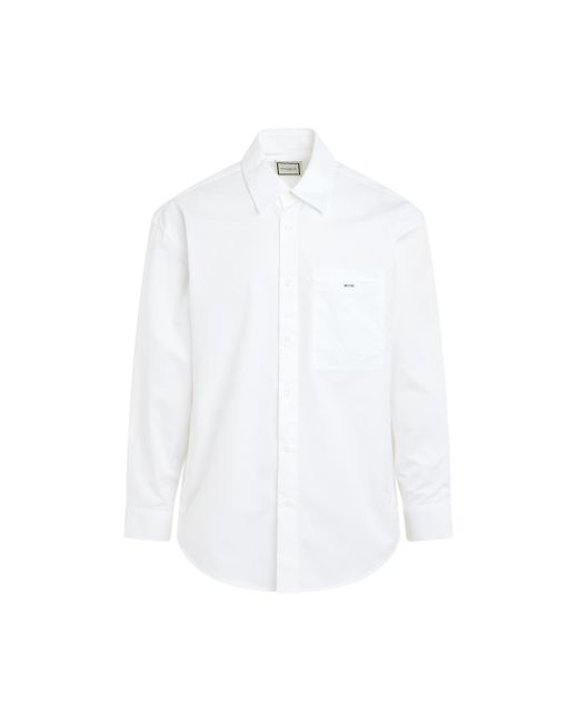 Wooyoungmi White Flower Back Print Shirt, , 100% Cotton for men