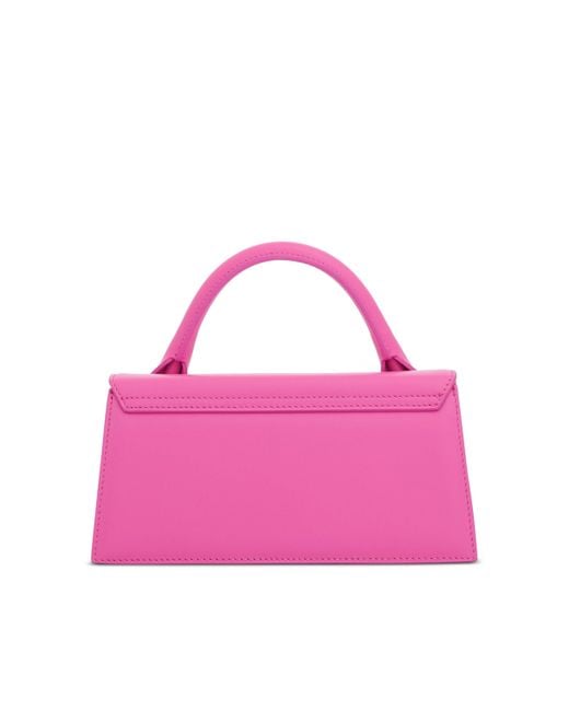 Jacquemus Pink Le Chiquito Long Leather Bag, Neon, 100% Cotton