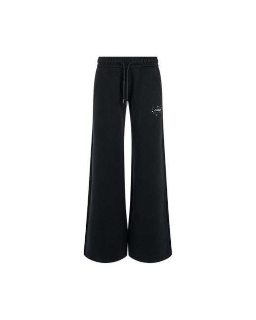 Off-White c/o Virgil Abloh Black Off- 'Bling Stars Arrow Sweatpants, , 100% Polyester, Size: Small