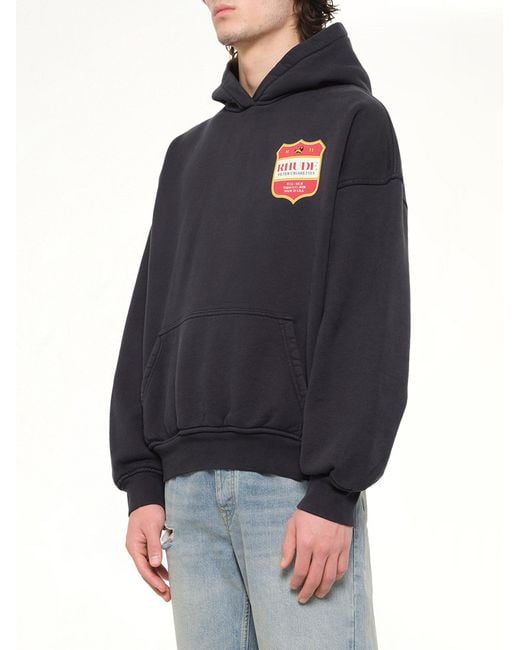 Rhude Black Filtaro Crest Hoodie for men