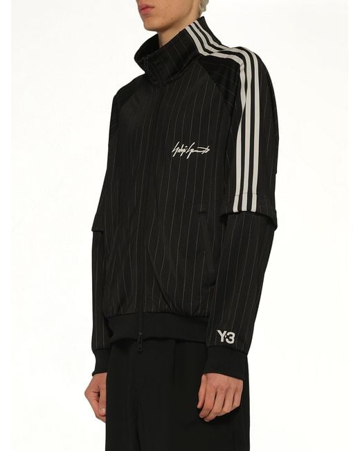 Y-3 Black Pinstripe Track Top for men