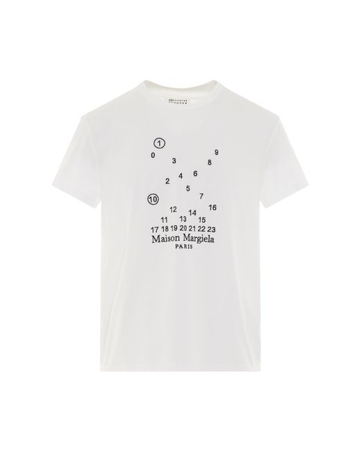 Maison Margiela Numbers Logo T-shirt In White for Men | Lyst