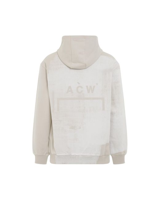 A_COLD_WALL* White 'Brushstroke Painted Hoodie, , 100% Cotton, Size: Small for men