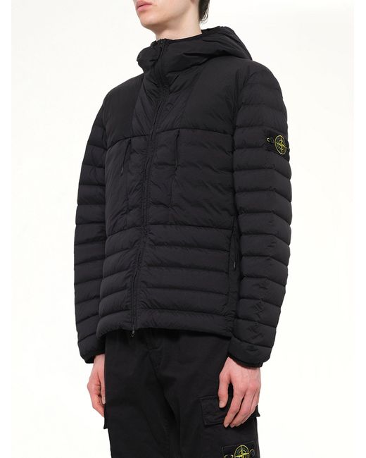 Stone Island Black 4100107 Seamless Tunnel Nylon Down Jacket for men