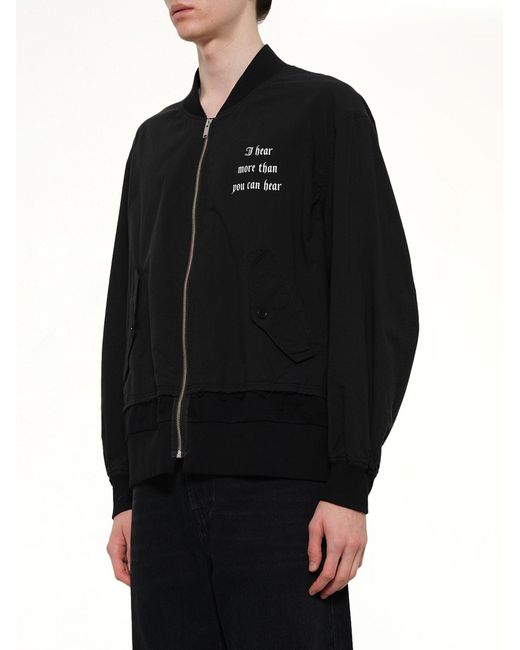 Undercover Black I Hear Bomber Jacket for men