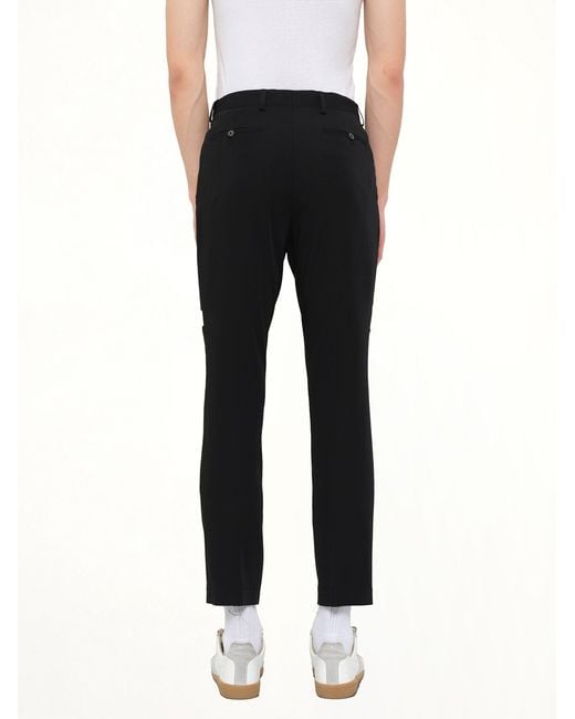 Lanvin Black Slim Crop Patch Trousers for men