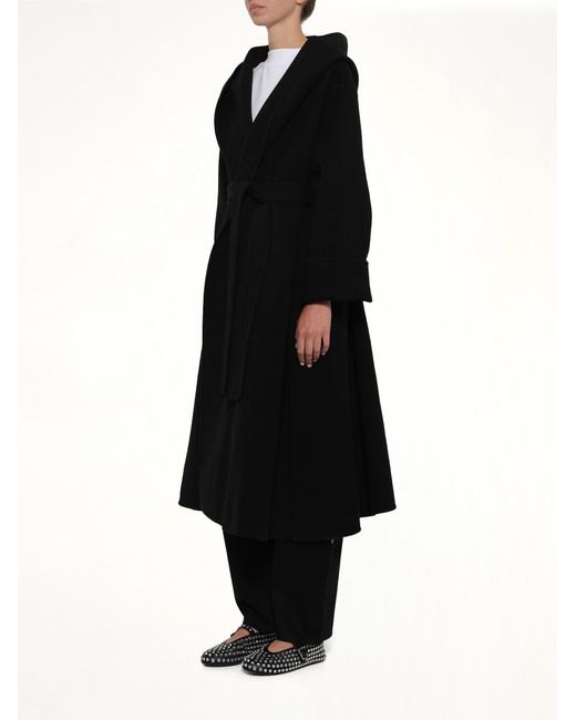 Alaïa Black Hood Wrap Coat