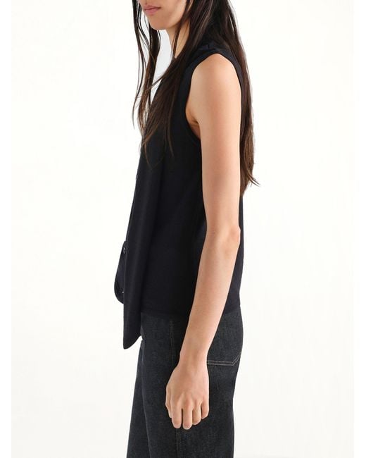 Lemaire Black Asymmetrical Vest