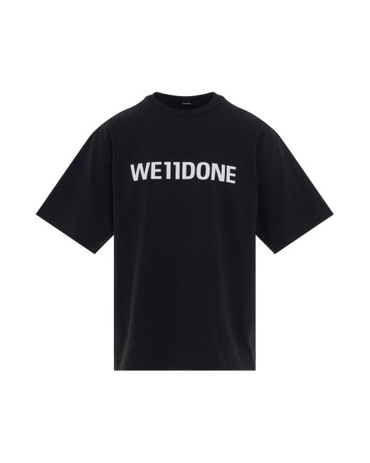 we11done Black Basic Logo Large T-Shirt, Short Sleeves, , 100% Cotton for men