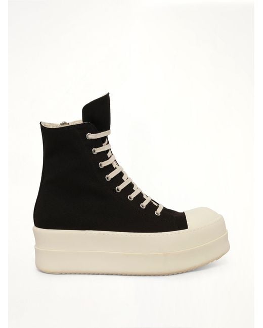 Rick Owens Black Overdyed Denim Megabumper Sneaks for men