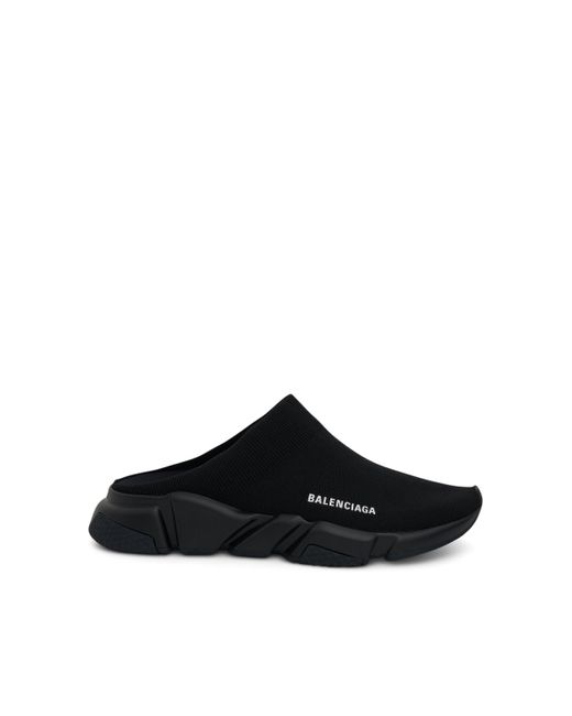 Balenciaga Black Speed Recycled Knit Mule Sandals, , 100% Polyester for men