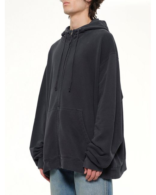 Maison Margiela Blue Zip Hoodie for men