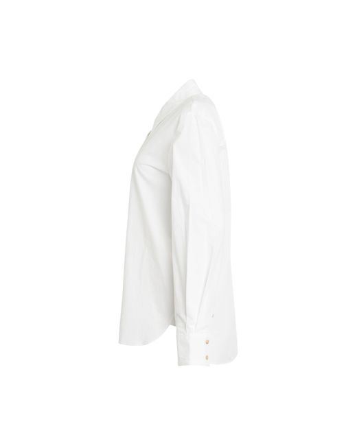 Khaite White Minta Shirt, Long Sleeves, , 100% Cotton