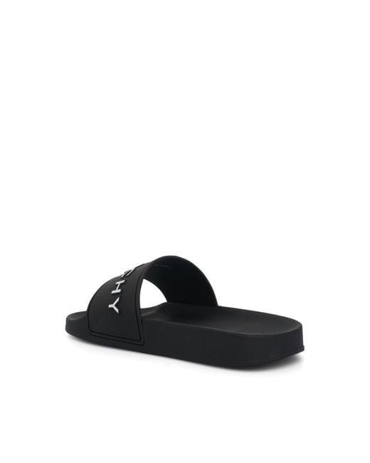 Givenchy Black Logo Slide Flat Sandals, , 100% Polyurethane