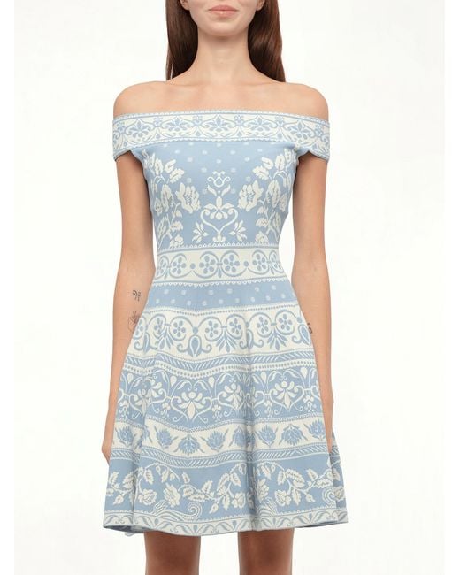 McQueen Blue Floral Jacq Dress