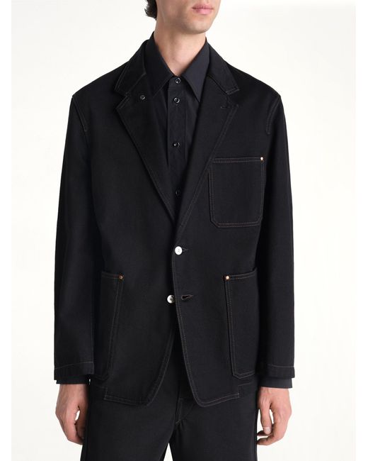 Lemaire Black Single Breasted Tailored Jacket for men